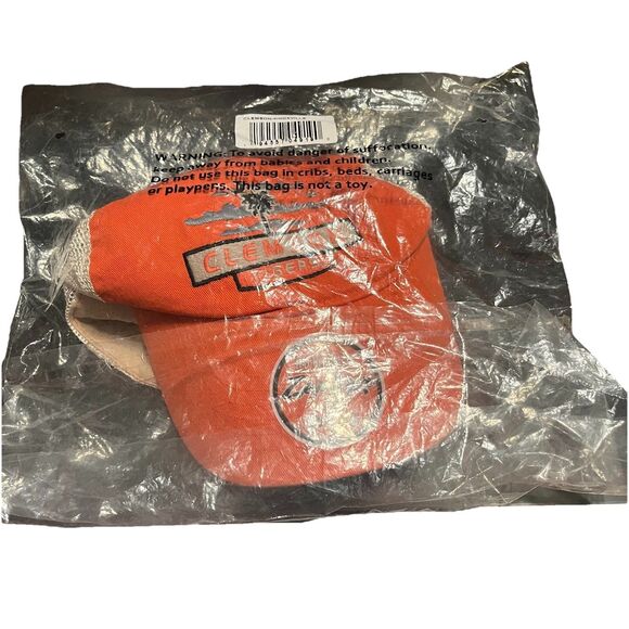 Clemson Tigers Zephyr Trucker Baseball Hat Snapback Cap Orange Cream Mesh NWT - Picture 2 of 7